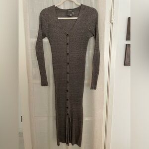 Ribbed sweater midi dress